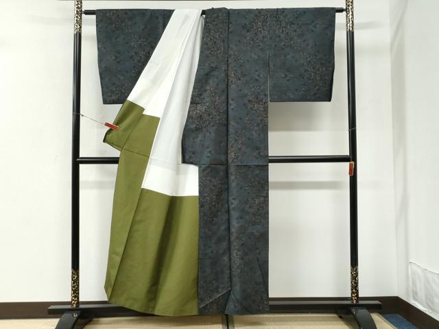 平和屋着物●本場大島紬 9マルキ 南天文 正絹 逸品 CABI2195yc