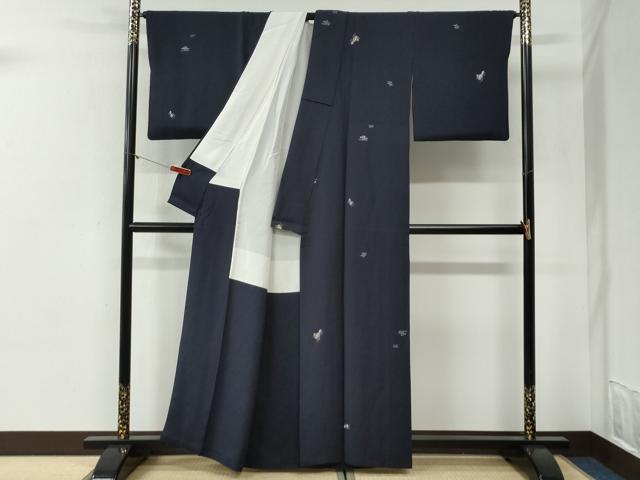 平和屋着物●上質な小紋 総刺繍 瓢箪流水舞花文 金糸 正絹 逸品 CABI2196yc