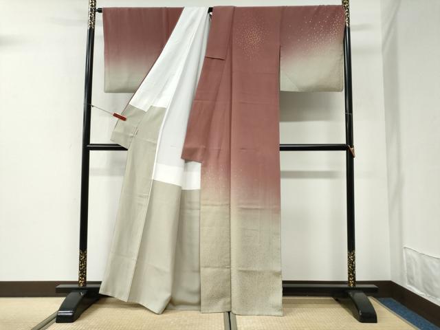 平和屋着物●人間国宝 福田喜三郎 訪問着 箔散らし 暈し染め 金彩 ますいわ屋扱い 正絹 逸品 CABI2198yc