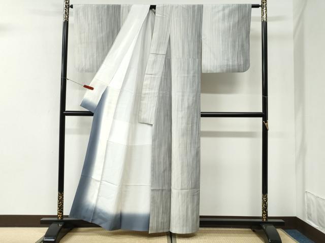 平和屋着物●本塩沢 縞 正絹 逸品 CABI2203yc