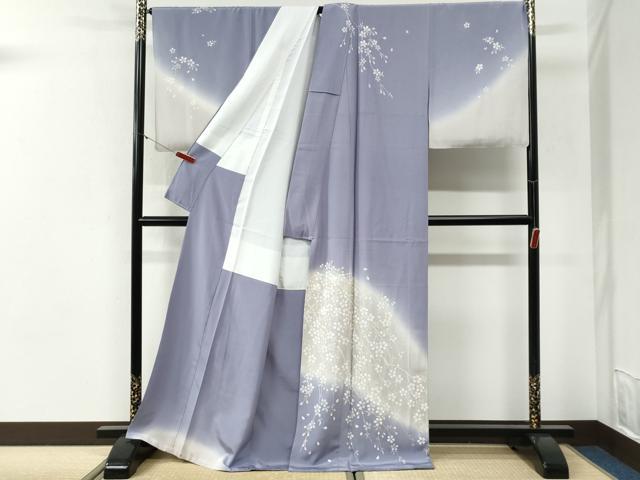 平和屋着物●京友禅作家 伊藤美智夫 訪問着 枝桜文 暈し染め 金銀彩 正絹 逸品 CABI2208yc