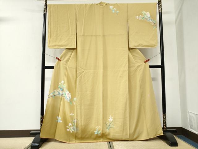 平和屋着物●十日町友禅 女流作家 遠田藤舟 訪問着 枝花文 暈し染め 金彩 正絹 逸品 CABI2210yc