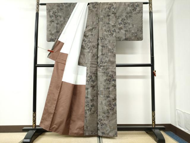 平和屋着物●本場大島紬 9マルキ 枝花文 正絹 逸品 CABI2221yc
