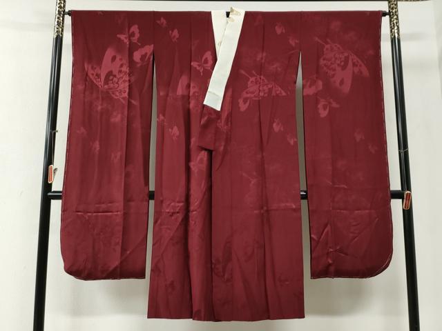 平和屋着物●森英恵・HANAE MORI 振袖・長襦袢セット 牡丹舞蝶文 金彩 正絹 逸品 未使用 CABI2233yc