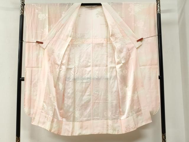 平和屋着物●豪華振袖・長襦袢セット 駒刺繍 舞桜文 暈し染め 金通し地 正絹 逸品 CABI2234yc