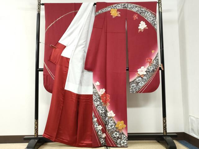 平和屋着物●豪華振袖 総刺繍 牡丹草花文 暈し染め 金彩 正絹 逸品 CABI2240yc
