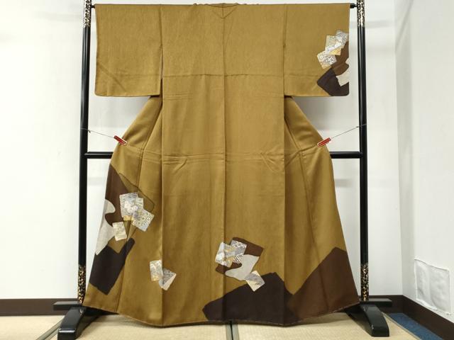 平和屋着物●訪問着 色紙重ね吉祥草花文 金彩 正絹 逸品 未使用 CABI2248yc