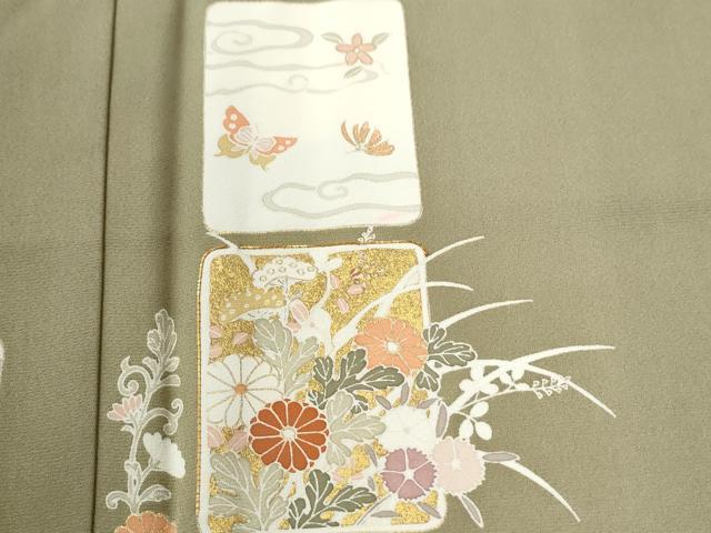 平和屋着物●訪問着 作家物 駒刺繍 色紙草花文 金彩 正絹 逸品 未使用 CABI2250yc