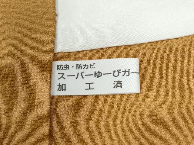 平和屋着物●上質な色無地 小麦色 正絹 逸品 CABI2251yc