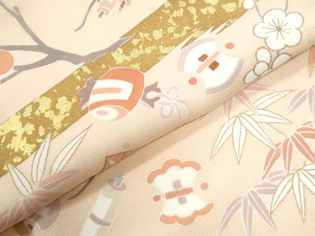 平和屋着物●訪問着 作家物 駒刺繍 霞松竹梅宝尽くし花蝶文 金彩 正絹 逸品 CABI2255yc