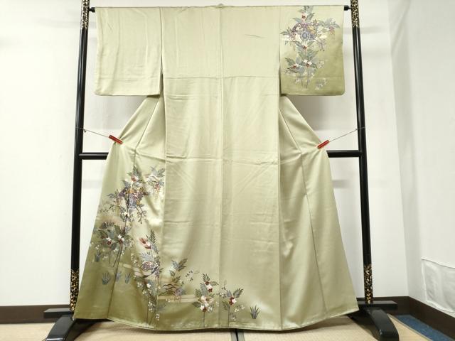 平和屋着物●訪問着 エ霞地紙花車文 暈し染め 金彩 正絹 逸品 CABI2256yc