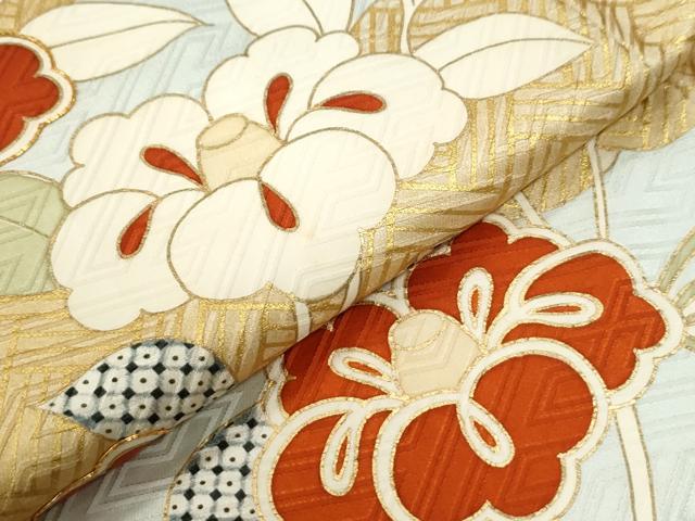平和屋着物●銀座きしや 振袖 駒刺繍 雲取り枝花文 金彩 正絹 逸品 CABI2268yc