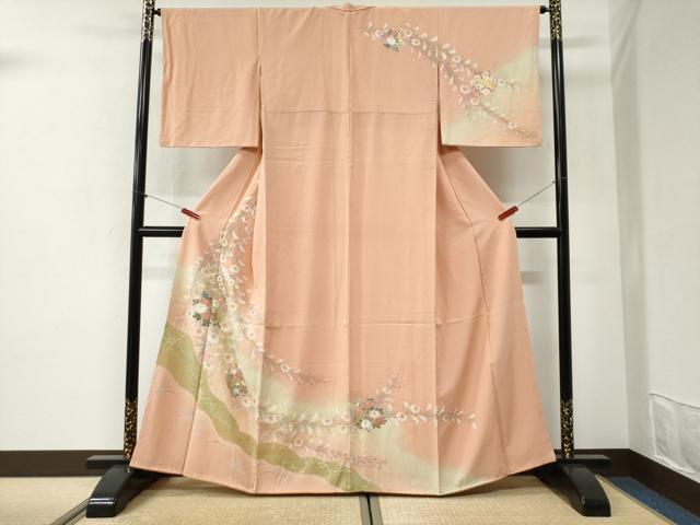 平和屋着物●訪問着 草花文 暈し染め 金彩 正絹 逸品 CABI2272yc