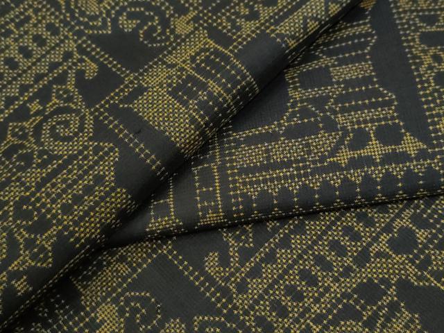 平和屋着物●本場大島紬 7マルキ 色紙重ね西洋風景文 正絹 逸品 CABI2273yc