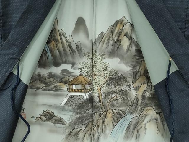平和屋着物▼男性 本場大島紬 アンサンブル 格子 正絹 逸品 CABI2279yc