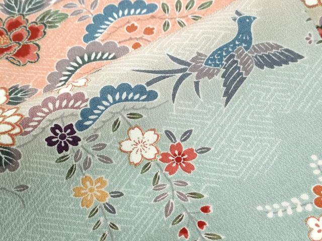 平和屋着物●訪問着 鳳凰花松文 暈し染め 金彩 正絹 逸品 未使用 CABI2282yc