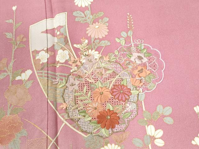 平和屋着物●中国三大刺繍 スワトウ刺繍 訪問着 熨斗草花文 暈し染め 金彩 やまと誂製 正絹 逸品 CABI2286yc