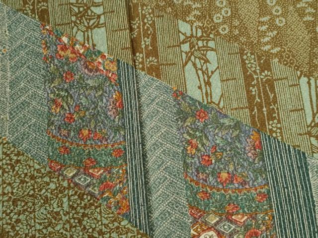 平和屋着物●訪問着 作家物 伊勢型紙 一尾欣樹彫り 草花文 正絹 逸品 CABI2302yc
