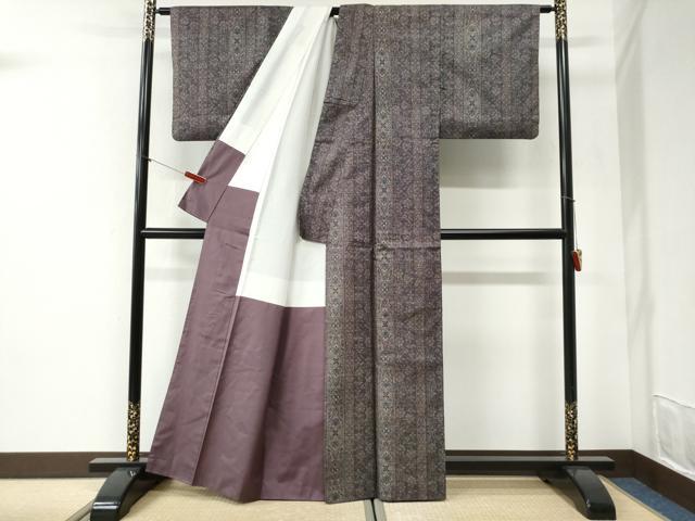 平和屋着物●本場大島紬 7マルキ 吉祥花間道 正絹 逸品 CABI2305yc