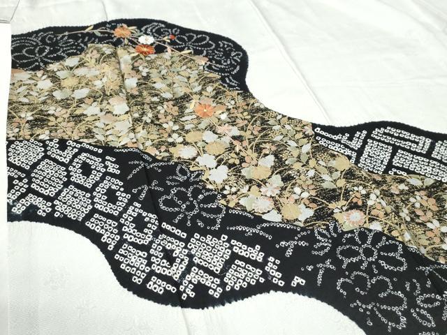 平和屋着物●訪問着 絞り 刺繍 道長吉祥草花文 金彩 正絹 逸品 CABI2308yc
