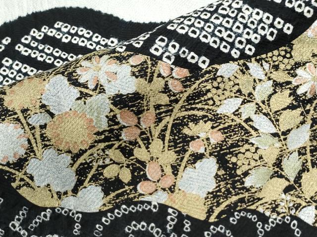 平和屋着物●訪問着 絞り 刺繍 道長吉祥草花文 金彩 正絹 逸品 CABI2308yc