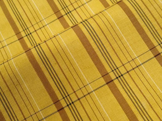 平和屋着物●本場黄八丈 綾織 紬 正絹 逸品 CABI2310yc