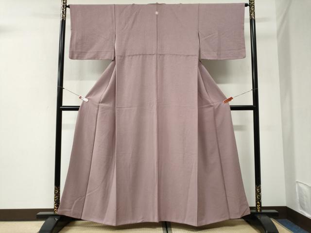 平和屋着物●上質な色無地 紋意匠 梅鼠色 正絹 逸品 CABI2317yc