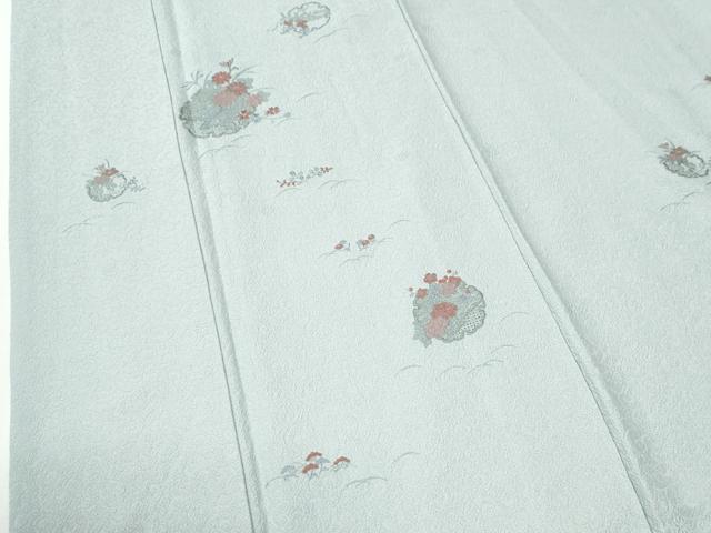平和屋着物●中国三大刺繍 スワトウ刺繍 総刺繍 訪問着 雪輪草花文 正絹 逸品 CABI2322yc