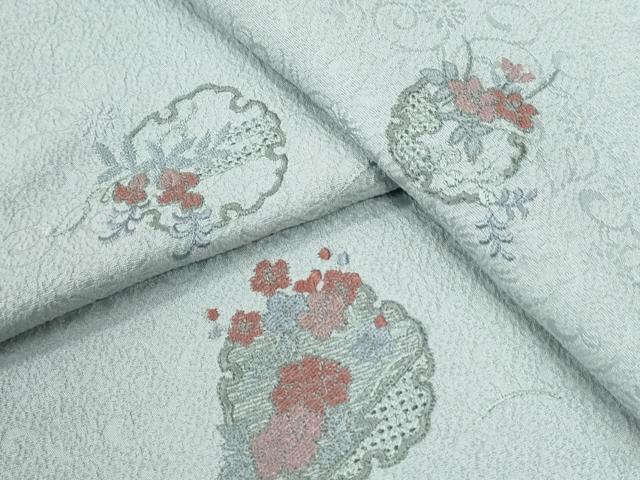 平和屋着物●中国三大刺繍 スワトウ刺繍 総刺繍 訪問着 雪輪草花文 正絹 逸品 CABI2322yc