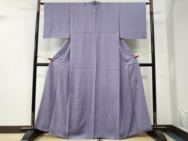 平和屋着物●京加賀友禅 百貫達雄監修 色無地 霞地紋 浅紫色 正絹 逸品 CABI2324yc