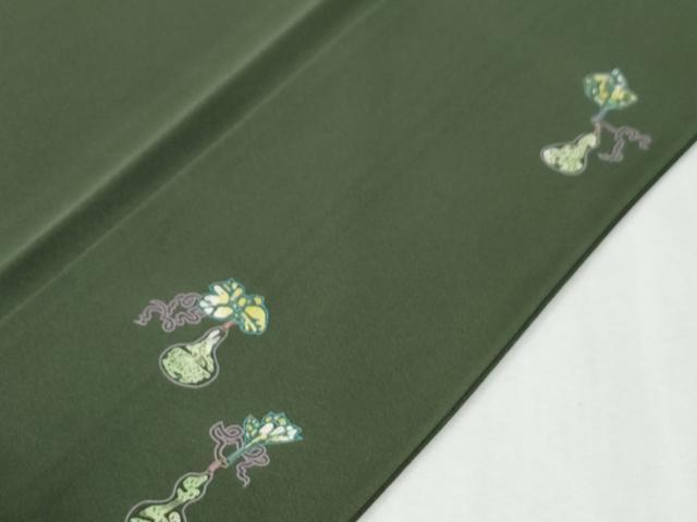 平和屋着物●本加賀友禅作家 由水煌人 訪問着 瓢箪蔦の葉文 正絹 逸品 CABI2339yc