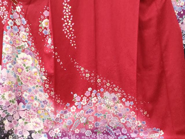 平和屋着物●豪華振袖 雪輪牡丹舞桜文 暈し染め 金彩 正絹 逸品 CABI2344yc