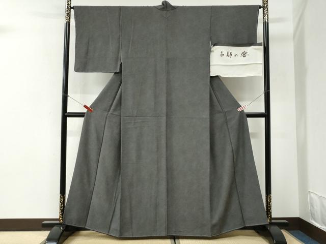 平和屋着物●江戸小紋 古都の宴 鮫小紋柄 黒地 反端付き 正絹 逸品 未使用 CABI2347yc