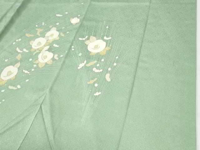 平和屋着物●訪問着 刺繍 椿 金彩 正絹 逸品 CABI2358yc