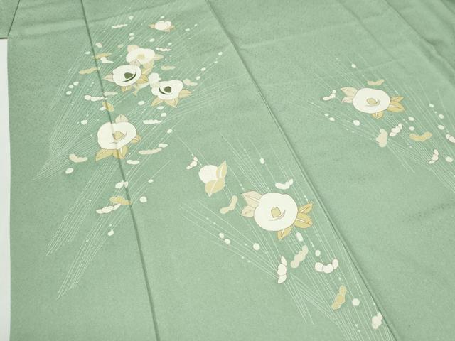 平和屋着物●訪問着 刺繍 椿 金彩 正絹 逸品 CABI2358yc