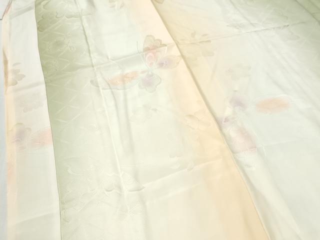 平和屋着物●振袖用長襦袢 袷 作家物 夢ぼかし 花蝶地紋 暈し染め 正絹 逸品 CABI2362yc