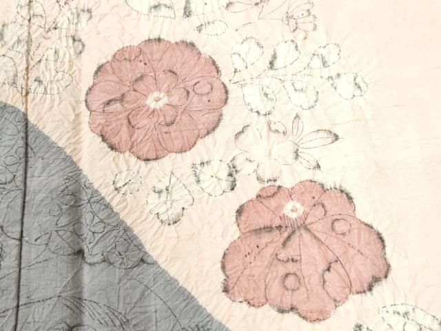 平和屋着物●訪問着 紬地 辻が花 絞り 正絹 逸品 CABI2364yc