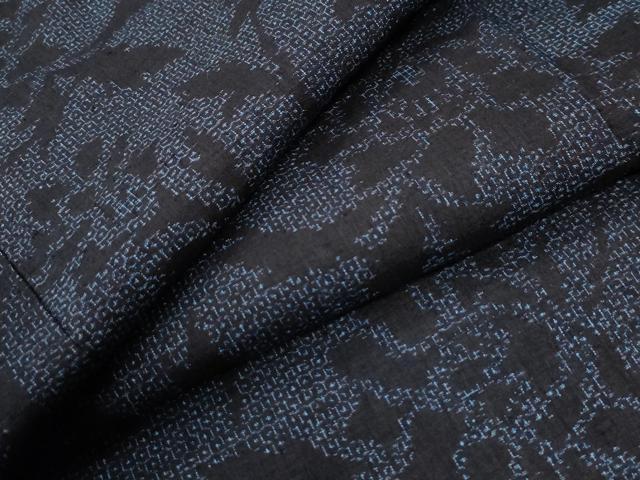 平和屋着物●結城紬 80亀甲 更紗草花文 正絹 逸品 CABI2372yc