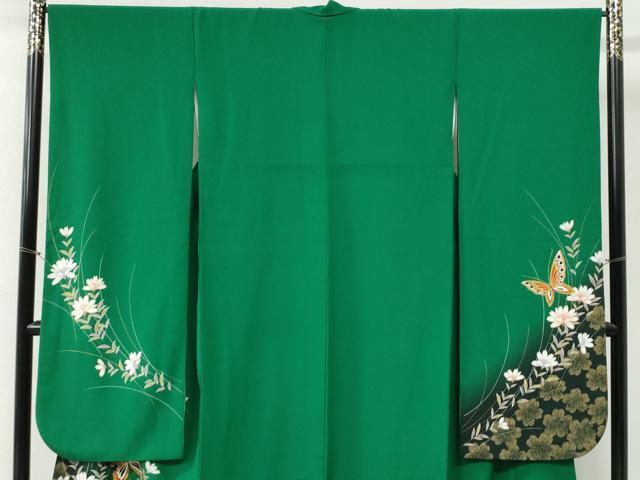 平和屋着物●豪華振袖 花蝶文 暈し染め 金彩 正絹 逸品 CABI2381yc