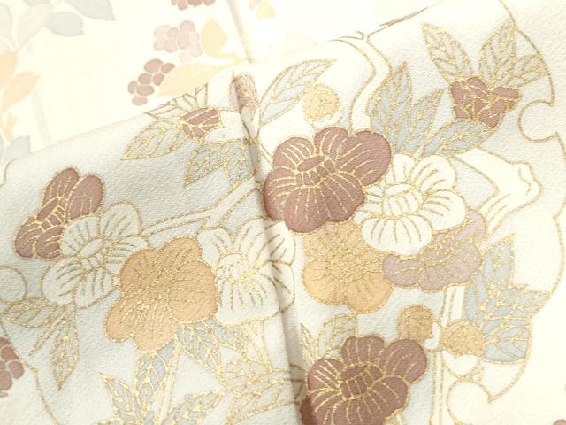 平和屋着物●創業460年・千總 訪問着 駒刺繍 雪輪草花文 金彩 三越扱い 正絹 逸品 CABI2389yc