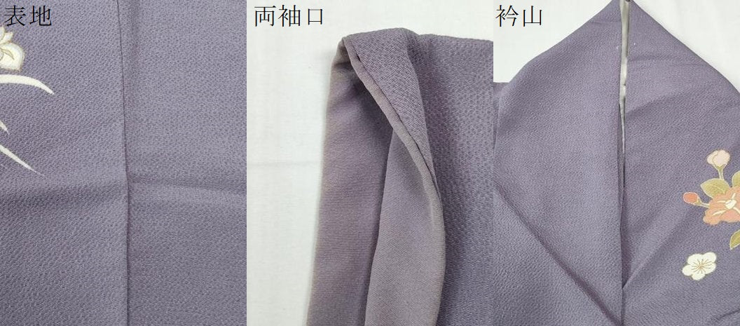 平和屋着物●訪問着 背抜き仕立て 草花文 金彩 鬼しぼ縮緬 正絹 逸品 CABI2390yc