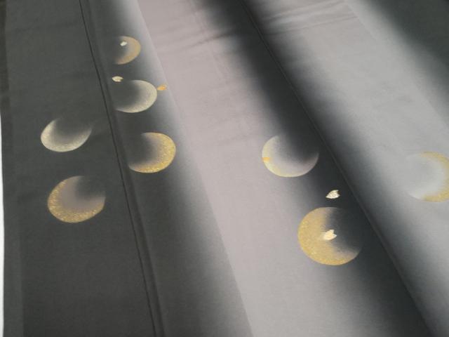 平和屋着物●訪問着 竹屋町刺繍 三日月 舞花弁 暈し染め 金彩 正絹 逸品 CABI2400yc
