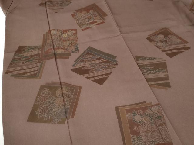 平和屋着物●訪問着 刺繍 色紙重ね草花文 正絹 逸品 CABI2407yc