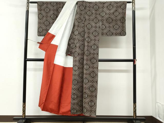 平和屋着物●本場大島紬 龍郷絣 正絹 逸品 未使用 CABI2411yc