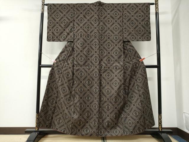 平和屋着物●本場大島紬 龍郷絣 正絹 逸品 未使用 CABI2412yc