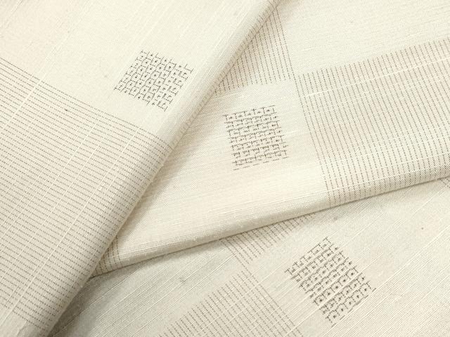 平和屋着物●上質な紬 背抜き仕立て 80亀甲 市松吉祥文 正絹 逸品 CABI2422yc