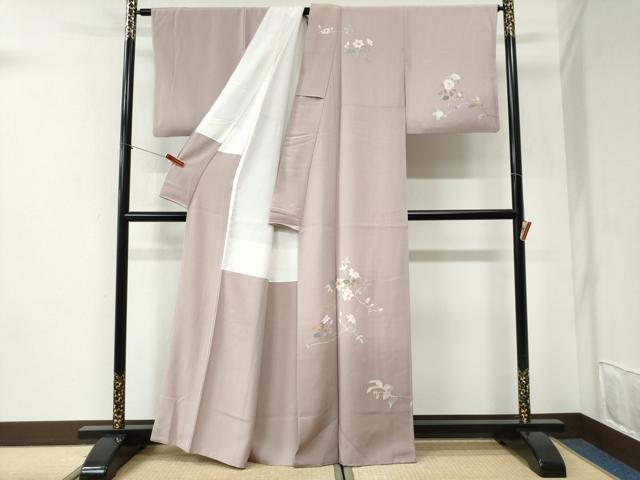平和屋着物●京加賀友禅 百貫達雄 訪問着 枝花文 暈し染め 正絹 逸品 CABI2423yc