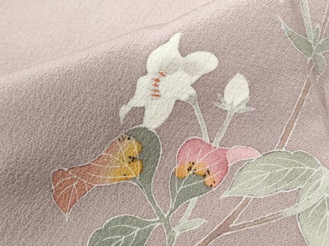 平和屋着物●京加賀友禅 百貫達雄 訪問着 枝花文 暈し染め 正絹 逸品 CABI2423yc