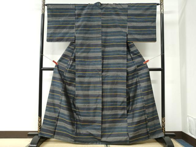 平和屋着物●本場大島紬 横段吉祥文 正絹 逸品 CABI2431yc