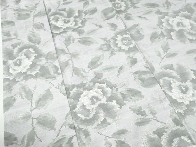 平和屋着物●本場大島紬 白大島 牡丹 正絹 逸品 未使用 CABI2438yc